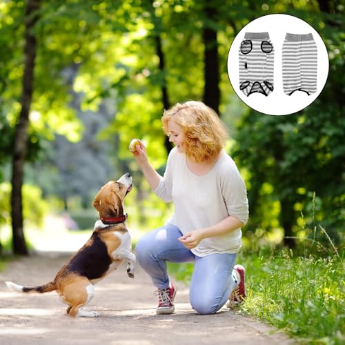 Hundebody Nach OP, OP Body Hund, Genesungsanzug für Hunde nach Operationen, Wundschutz Alternative zu Kegelhalsbändern, Größe M für Kleine Hunde(Graue Weiße Streifen)