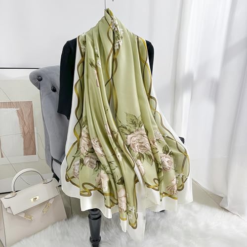 Image of MALINA Women's Polyester Silk Satin Stole Scarf - Soft Lightweight Fashion Wrap, Elegant Floral & Gradient Design, summer stole,Scarf For Women,Premium Stole,Large Size 180x90 cm'