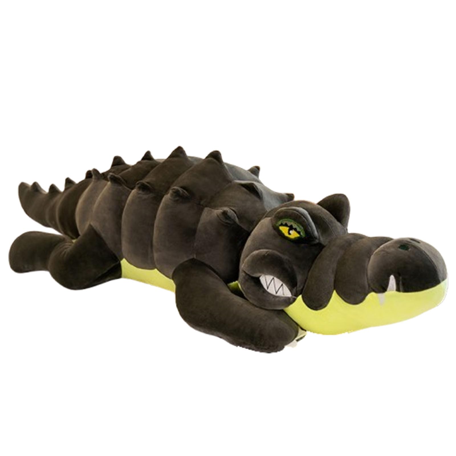 Kuscheltier Krokodil Plüschtier Alligator, Riesen Krokodilkissen Plüsch Stofftier, Kawaii Krokodil Spielzeug Kissen, Lustige Alligatoren-Plüschtiere Geschenk für Jungen und Mädchen (150cm,Grau)