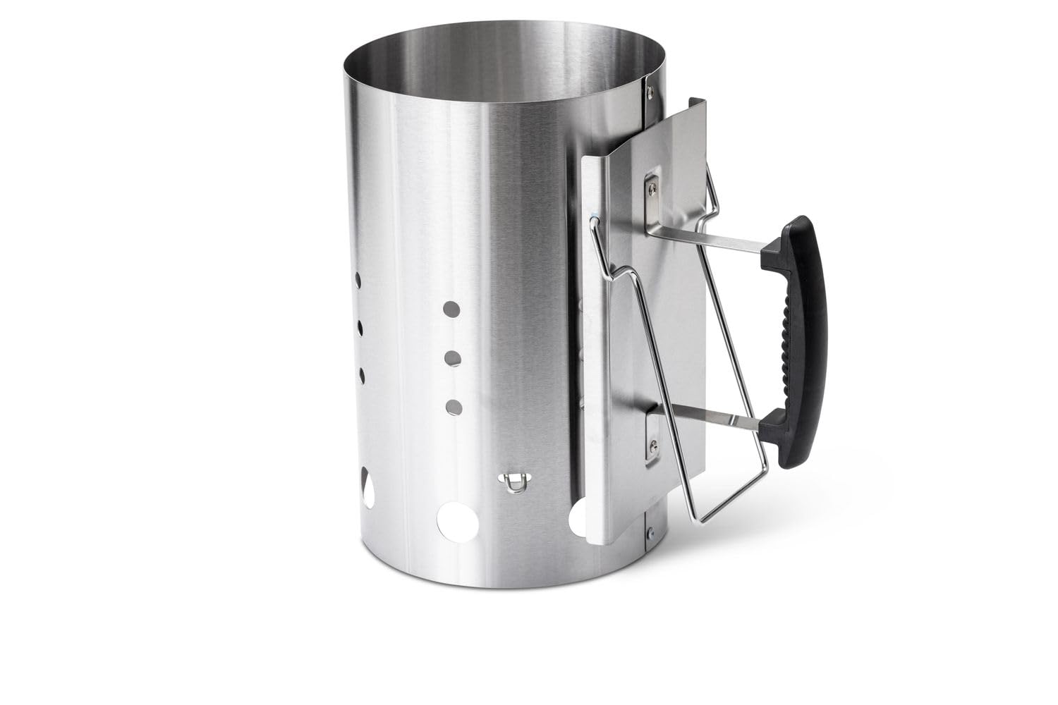 Grillfürst Anzündkamin aus Edelstahl mit Sicherheitsgriff - 30,5 x 19cm - Grillkohleanzünder- Grillkamin