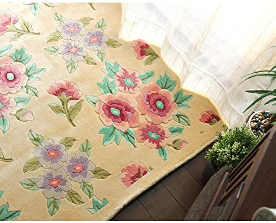 Amazon | 【StorePocket】 シルク 中国段通 120段 8×8才 約243cm×243cm