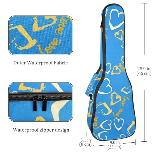 JRHEJTHH Housse imperméable durable pour ukulélé avec épaules réglables pour ukulélé de 53,3 cm, 58,4 cm, 61 cm, rembourrage épais, motifs géométriques élégants – Jaune, Multicolore., - Les Beatles, Paul McCartney, John Lennon, RIngo Starr, George Harrison JRHEJTHH Housse imperméable durable pour ukulélé avec épaules réglables pour ukulélé de 53,3 cm, 58,4 cm, 61 cm, rembourrage épais, motifs géométriques élégants – Jaune, Multicolore., – Image 5