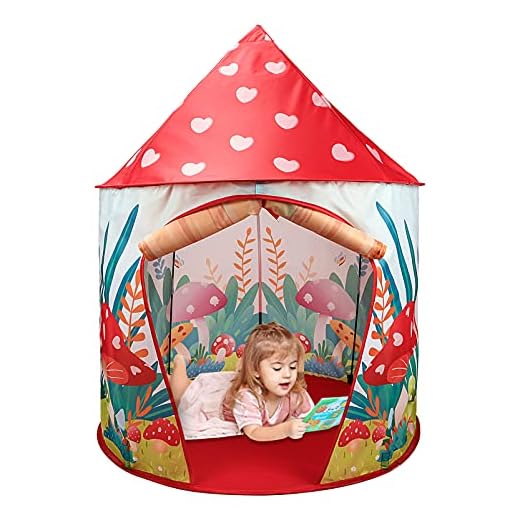 Tienda de campaña para niños con temática de espacio para juegos de interior y casa para niños y niñas (seta)