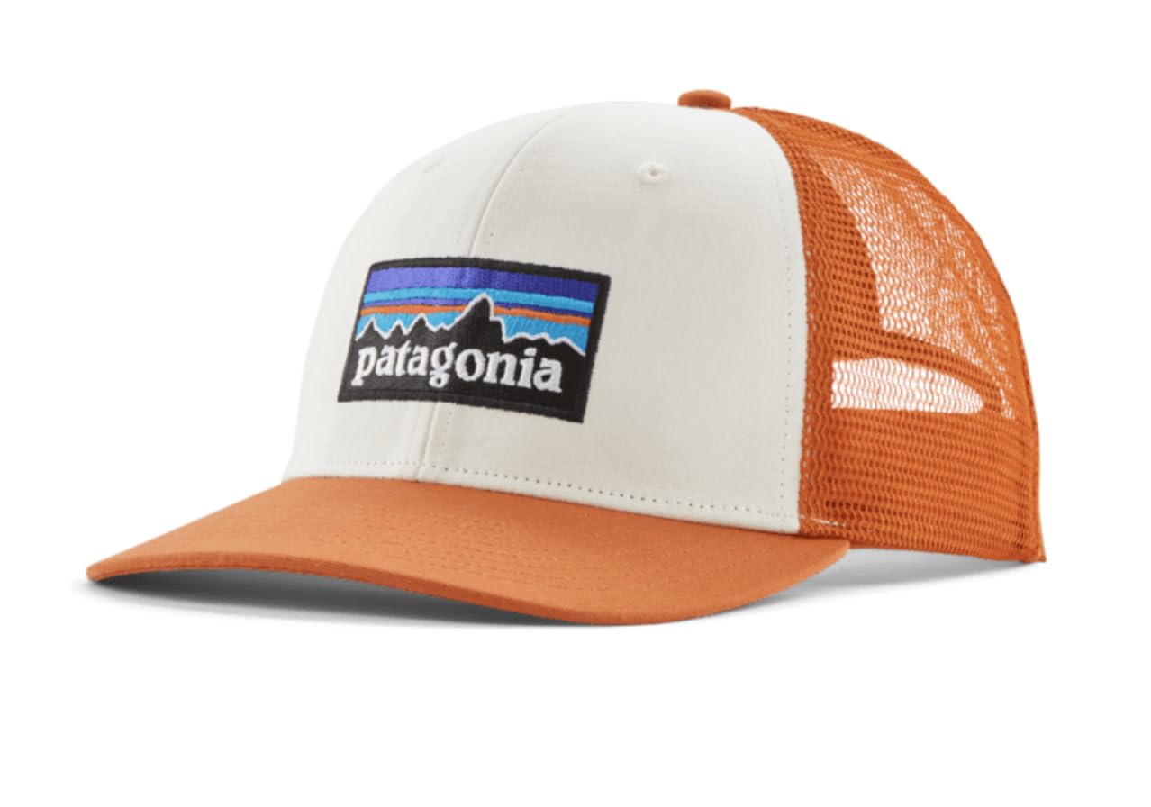 Patagonia P-6 Logo Trucker Hat All White w/Redtail Rust