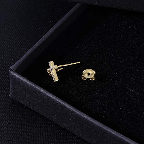 Aoedej Cross Stud Earrings Sterling Silver Cubic Zirconia Religious Cross Earrings Stud For Women And Men (Style 9) #TOP5
