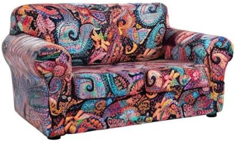 Miniatura 8 de Lamberia Funda de sofá estampada para sillón de 2 cojines, funda de sofá de alta elasticidad de 3 piezas con dos fundas de cojín separadas con parte