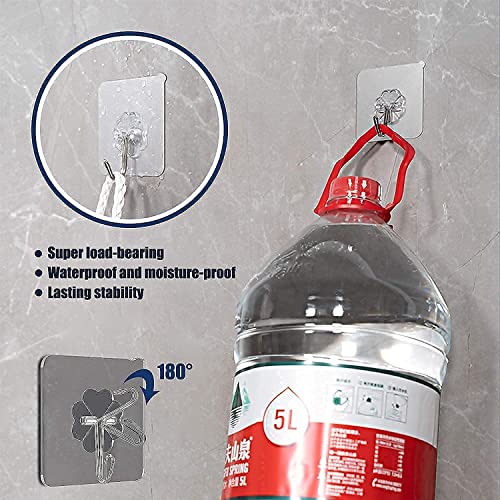 Image of AVVIC MART Self Adhesive Magic Sticker Transparent Panel Support Hooks, Strong Wall Hanging Pads for Bathroom & Kitchen, Tissue Towel Rack Sticker, No-Drill Holder for Racks & Shelves(Pack of 10)
