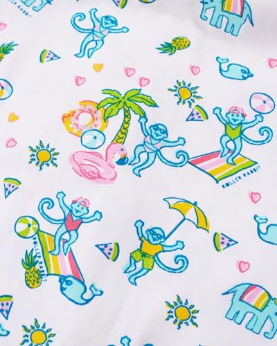 Image of 2-Piece Monkey Pajamas Set for Women Button Down V Neck Summer Y2K Beach Matching Lounge Set for Vacation Jammies Party Birthday Thanksgiving (Pool Party, Small)
