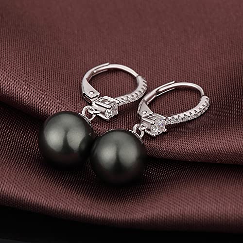 Boucle d'oreille perle blanche argent 925 femme jiamiaoi 18k - 5