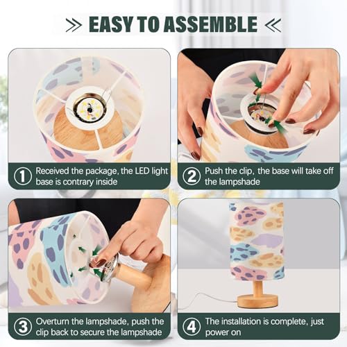 Lámpara de mesa multicolor con estampado de leopardo miniatura 4