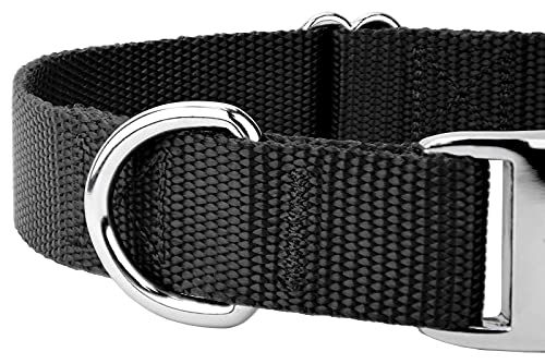 Country Brook Design - Vibrant 30+ Color Selection - Premium Nylon Dog Collar With Metal Buckle (Small, 3/4 Inch Wide, Black) #TOP7