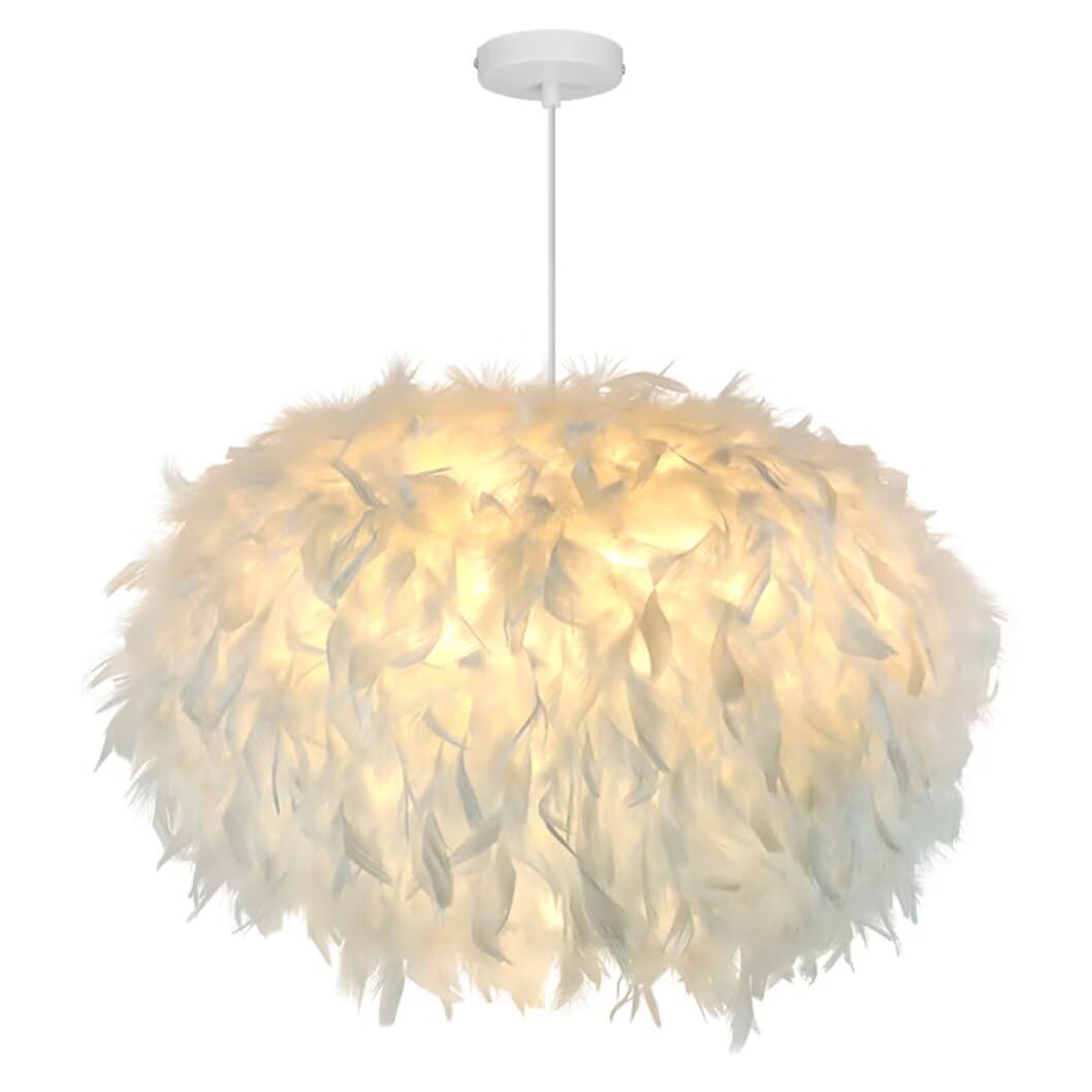 Lustre en plumes pour salon moderne afin de corriger une lumière trop agressive