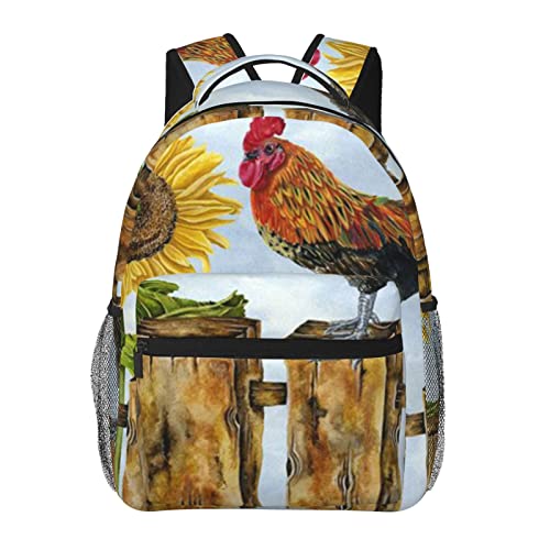 Sac à dos de voyage vintage tournesol noir spacieux et confortable avec système de charge USB