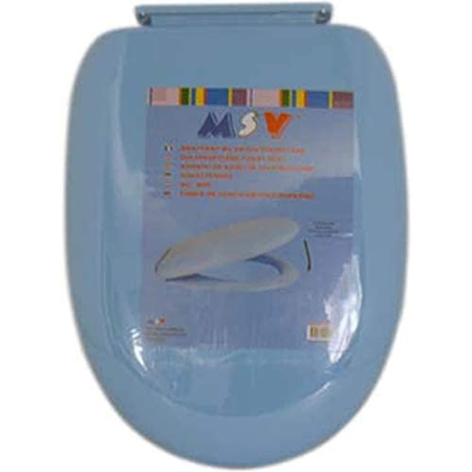 Abattant WC antibruit MSV 140051 plastique bleu pour éliminer les claquements