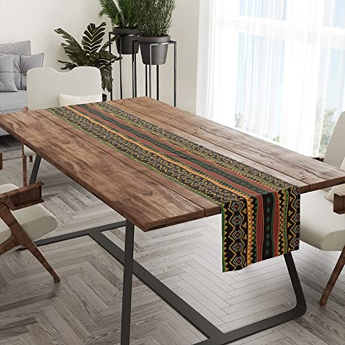 Traditional African Tribal Table Runner, African Table Runner Decor For Dinning Room Kitchen Home Vintage Pattern Table Runner Decorations For Holiday Party, Housewarming Gifts For Ideas, 13X72Inches #TOP2