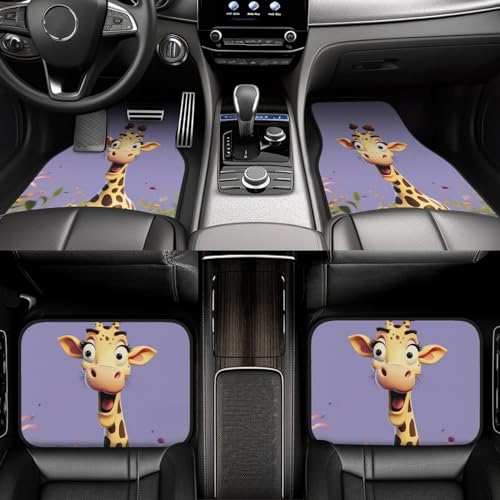 Tapis de sol voiture robustes et étanches avec finitions soignées motif girafe
