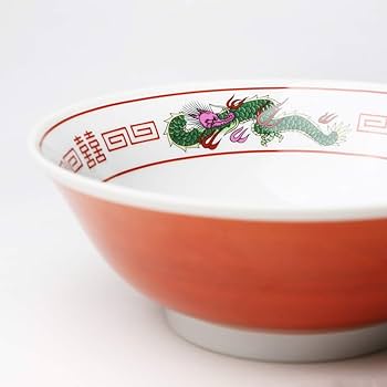 Amazon.co.jp: ラーメン鉢 昔ながらのラーメン鉢 朱巻龍 ラーメン