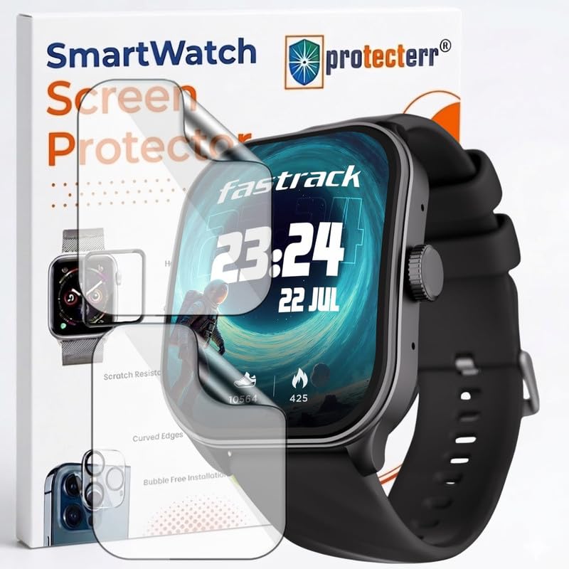 Image of 2-Pack Screen Protector for Fastrack Limitless FS2 Pro 1.96 inch Smartwatch - Flexible TPU Screen Guard, HD Clear, Anti Scratch, Bubble Free, Full Coverage Film - Not Tempered Glass
