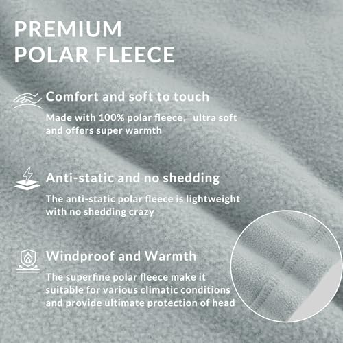 Baleaf Fleece Balaclava Face Mask,Thermal Ski Mask For Men And Women,Winter Hats Face Cover Cold Weather Gear Grey-Regular Fit thumb #1