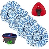 Hezane 4Pack Mop Replacement Head for O Cedar RinseClean 2 Tank System,1 Pack Mop Replacement Base for O-Cedar,Spin Microfiber Mop Refills for Cleaning All Floors