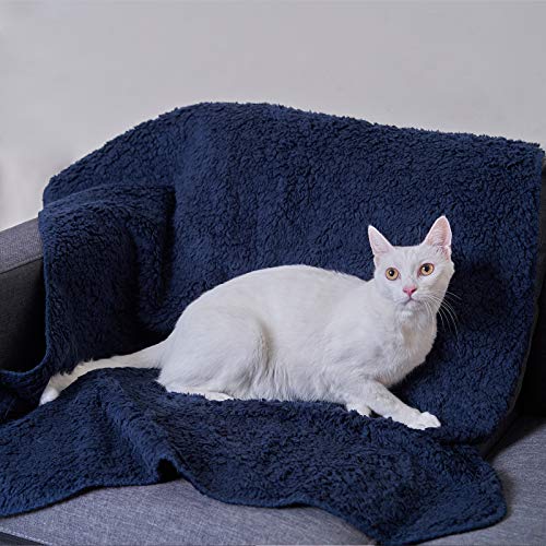 Topblan Waterproof Fluffy Fleece Dog Blanket Soft and Warm Pet Throw for Dogs & Cats, Double-Sided Premium and Plush Reversible Multi-Purpose Lightweight Pet Blanket 30