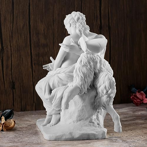 Escultura de Resina Pan y Psique 9 Pulgadas Blanco miniatura 2