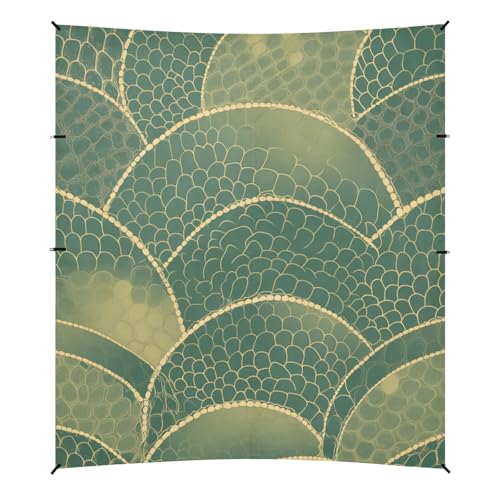Snake Skin Print Style LightGreen Beach Canopy UPF50 Water-Resistant Large Portable Sun Shelter with Carrying Bag for Backyard, Grassland, Park