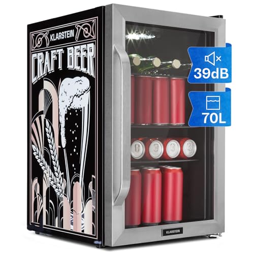 Klarstein 70L Small Fridge with Glass Door and LED