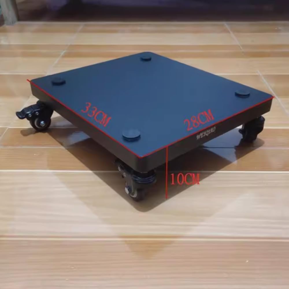 1-poziomowy uchwyt audio i wideo, mała wieża do sprzętu dźwiękowego HiFi, odtwarzacz CD, półka narożna z kółkami do salonu (28 x 33 cm)