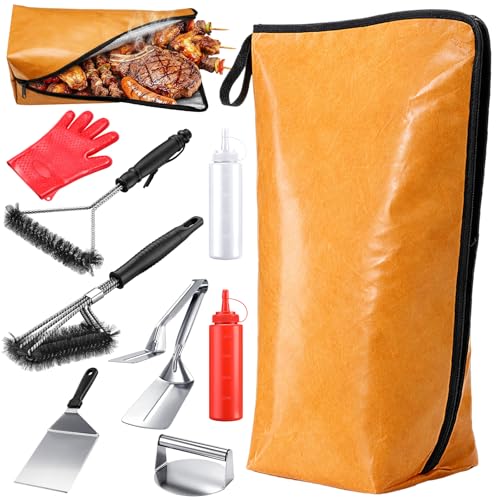 Kit parrillero 9 piezas con accesorios y manta aislante para BBQ miniatura 1