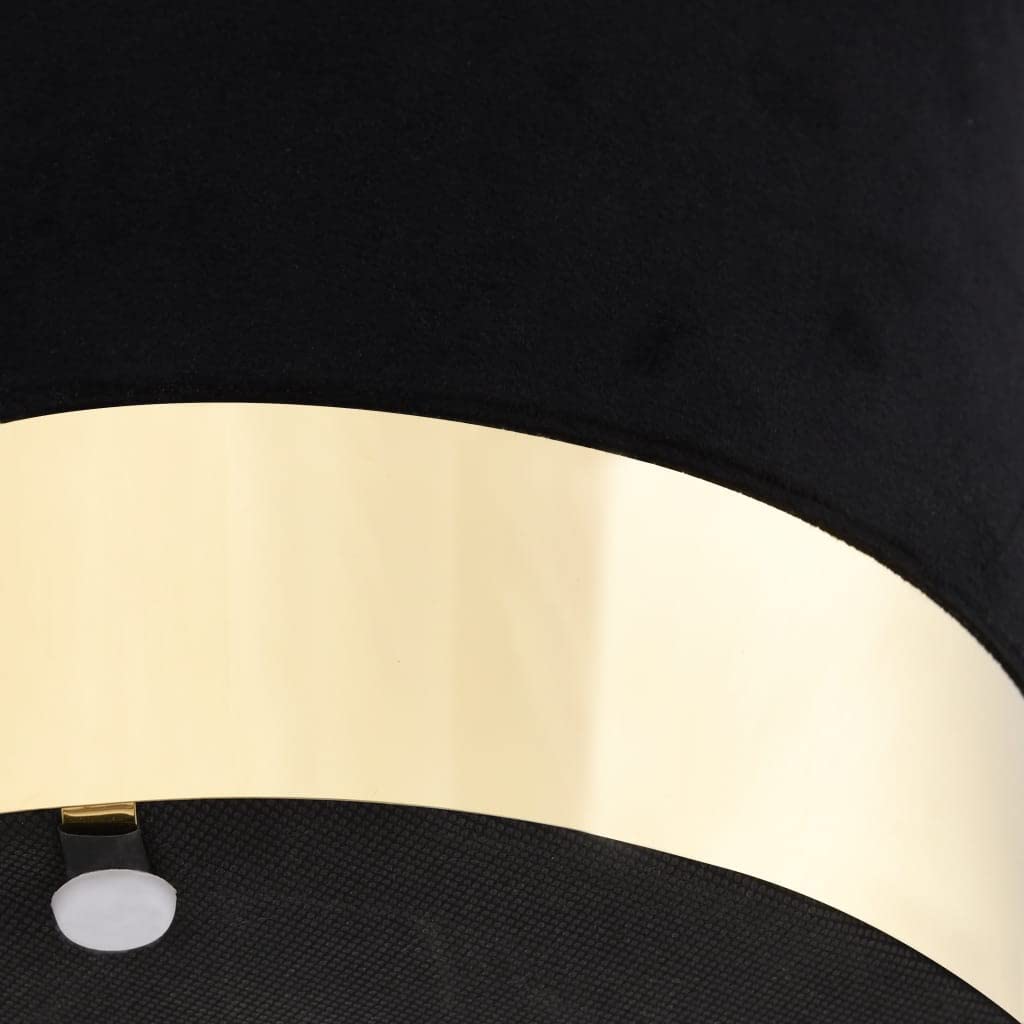 Elegante pouf in velluto nero e oro – pouf in schiuma morbida con base in metallo, poggiapiedi moderno e elegante accento tavolino da caffè per arredamento di lusso e interni eleganti