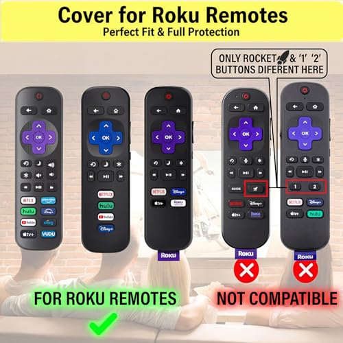 Image of 2 Pack Remote Case /Battery Cover for TCL Roku Smart TV Steaming Stick Remote, Silicone Protective Controller Universal Sleeve Skin Glow in The Dark Blue and Green
