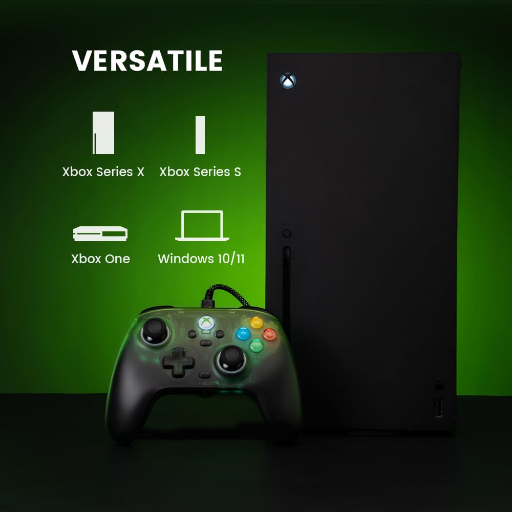 GameSir T7 Pro Mando con cable Xbox/PC – Verde retro, Efecto Hall, RGB