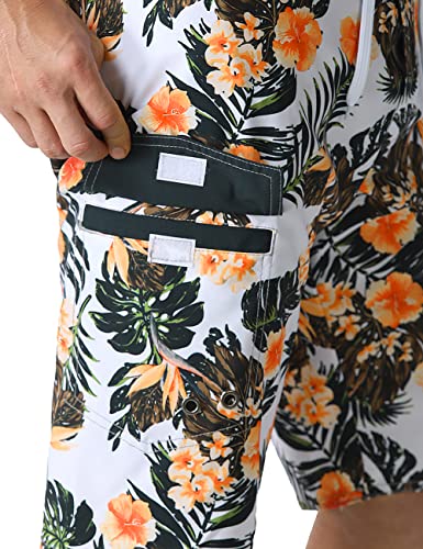 Image of unitop Men's Bathing Board Trunks Beach Shorts Holiday Hawaiian Colorful Striped