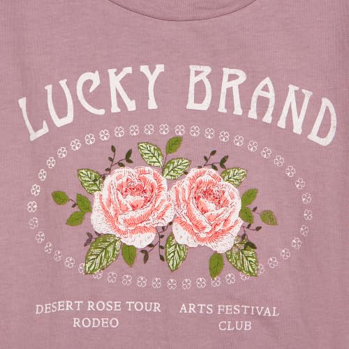 Image of Lucky Brand Girls' Long Sleeve Graphic T-Shirt, Tagless Cotton Tee with Fun Designs