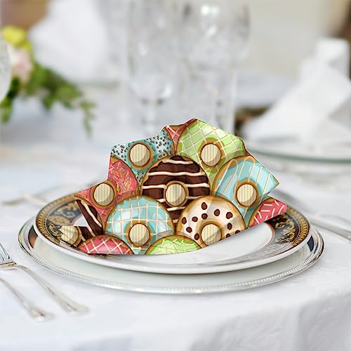 Servilletas de tela con diseño donuts set x4 20x20 pulg miniatura 2
