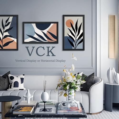 Image of VCK 14x24 Frames 3 Pack, Black Poster Frame MDF Wood with Polished Plexiglass, Wall Mounting Horizontal & Vertical Display