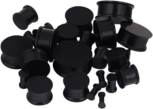 Miniatura 4 de Juego de 26 tapones de silicona para dilatadores de oreja de silicona, túneles de carne de doble acampanado, juego de expansores de sillín de 0.28