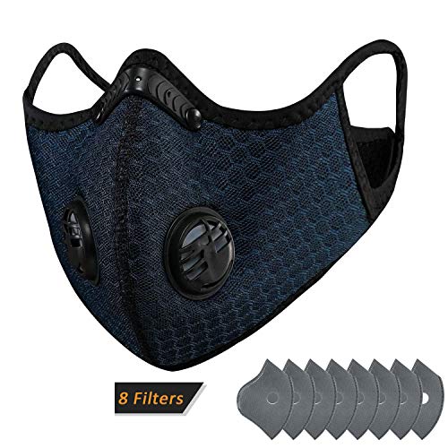 RRiody Dust Breathing Mask Reusable Activated Carbon Dustproof Masks with 8 Extra Carbon