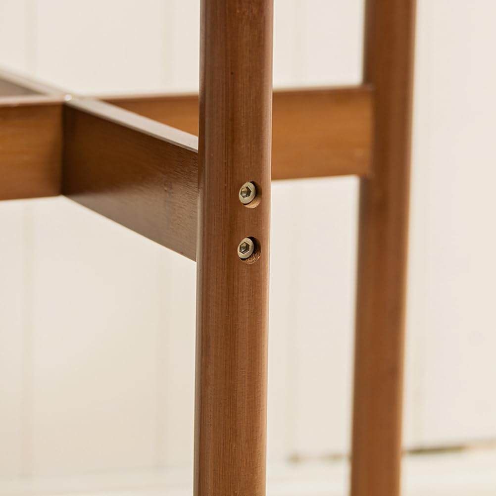 metà secolo Supporto per Piante in bambù Legno, Scaffali Porta Piante Ripiano per Fiori, 2pcs,S