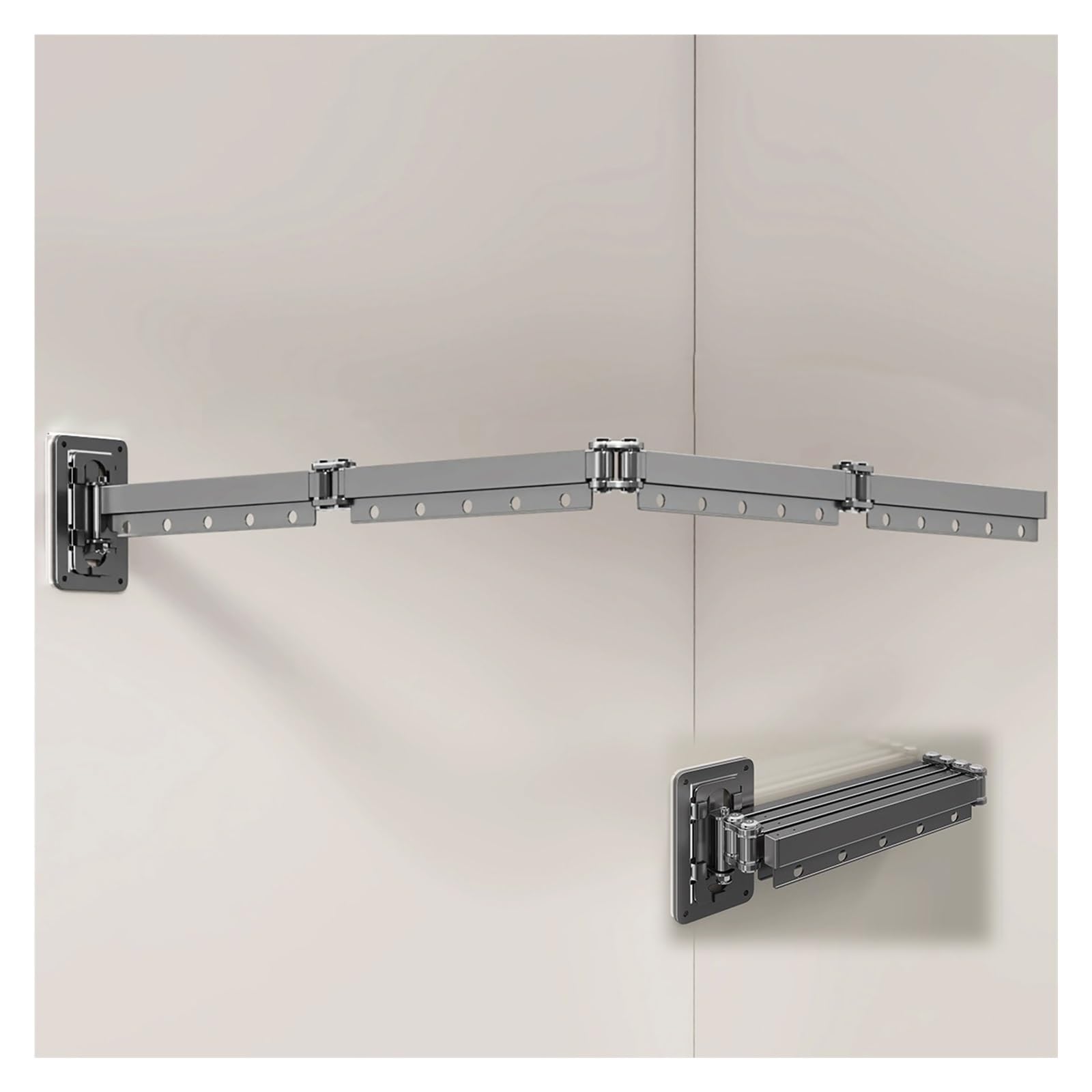 Barre de douche pliable aluminium à longueur réglable gain de place