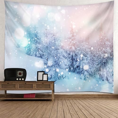 Tapisserie murale pour relooker une chambre d'ado avec un paysage d'hiver