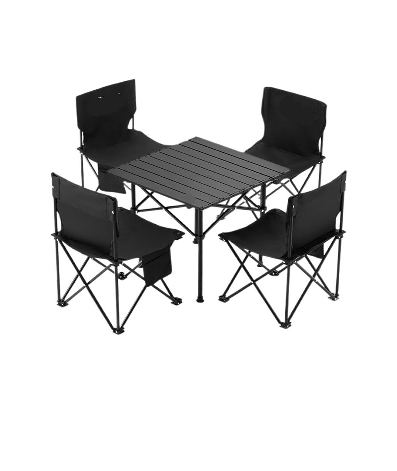 MUSM Camping Table Set, Picnic Table and Chairs, Camping Equipment Full Set of(Dark Gray)