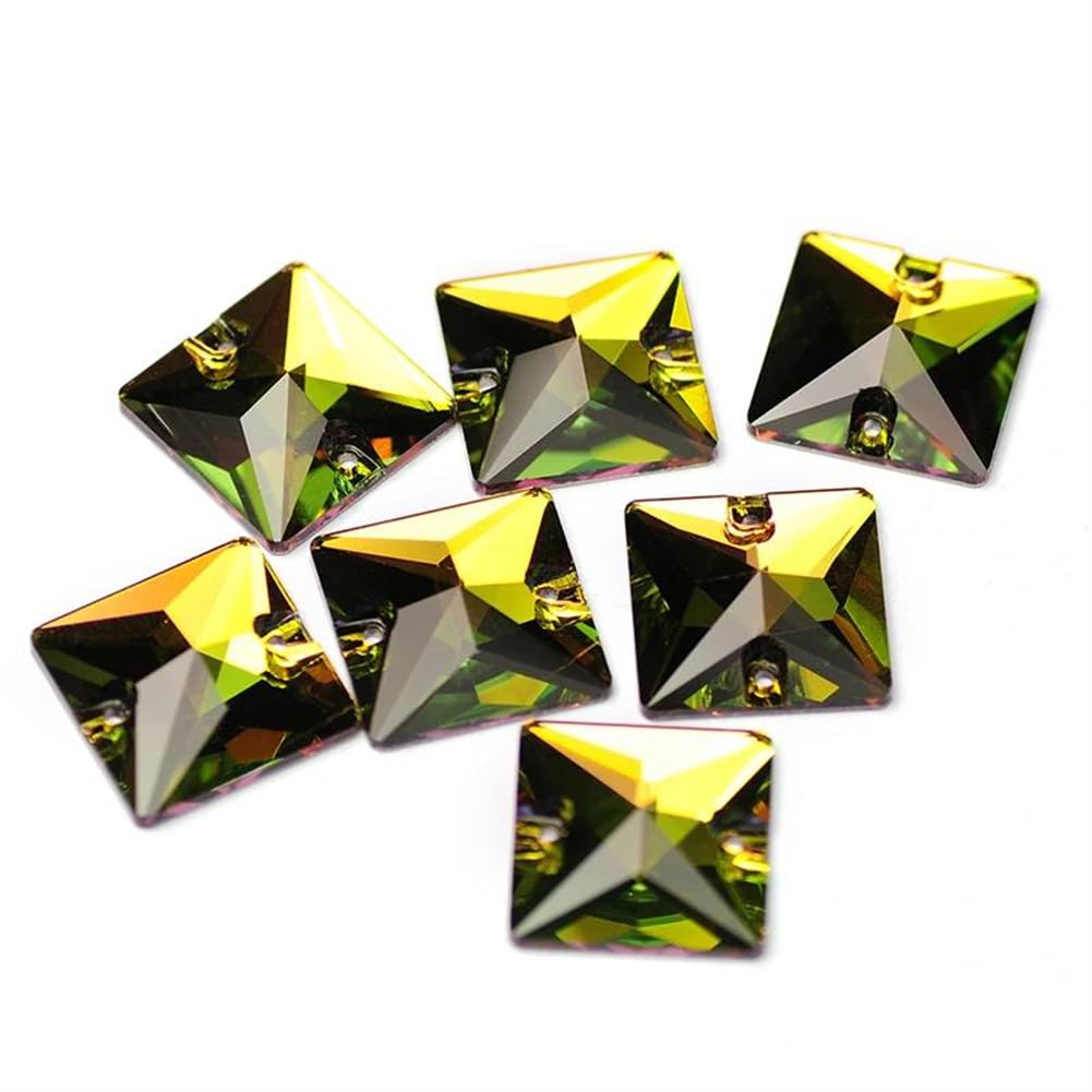 Strass carrés à coudre Niiyyjj 3240 Vm 12mm lot de 24 pour customisation