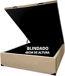 Cama Baú Casal Super Reforçada - Corino Linho