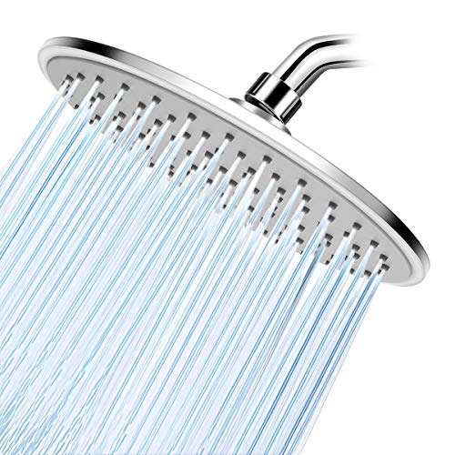 WarmSpray Rain Shower Head High Pressure with 9 Inch Thin Chrome Large Coverage