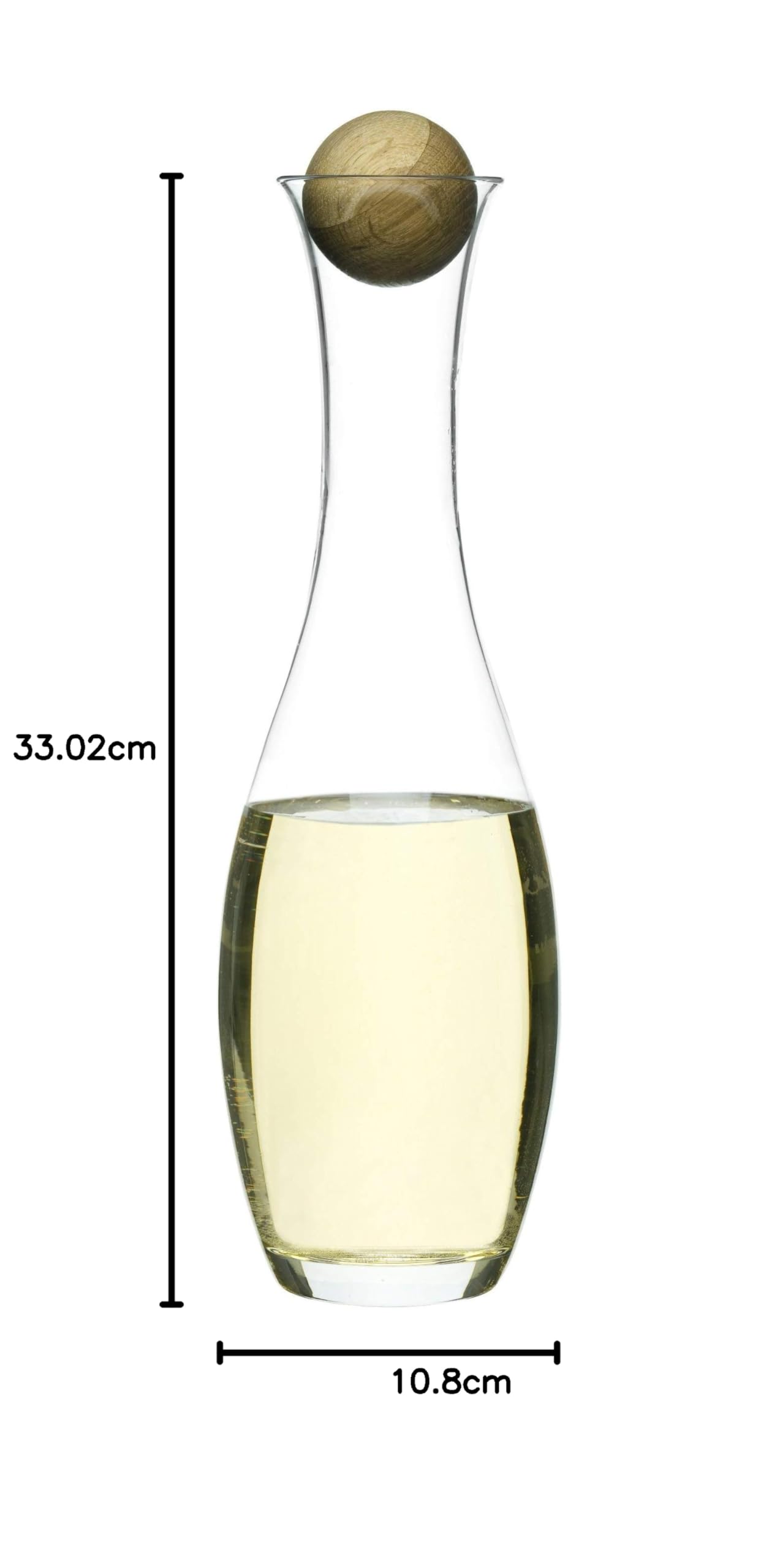 Sagaform 5015336 Wein, Wasserkaraffe Oval Oak mit Holzverschluss