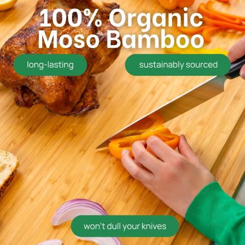 Image of 4XL Bamboo Butcher Block Cutting Board - Extra Large Cutting Boards for Kitchen 36 x 24 - Wood Countertop 24 x 36 Cutting Board - Single Tone