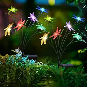 Solar Garden Light Outdoor Decoration Dragonfly Swing Light Set 2 Suitable for Patio Patio Yard Landscape Path Garden Decor for Outside