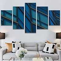 SIGNWIN 5 Panel Canvas Wall Art Architecture & Maps Closeup Cool Industrial Multicolor Patterns for Home Decorations Ready to Hang - 60